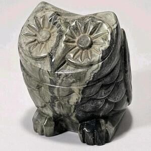 3" Owl Carved Soapstone Sculpture 1970's Canadian Artist Philip Thorn